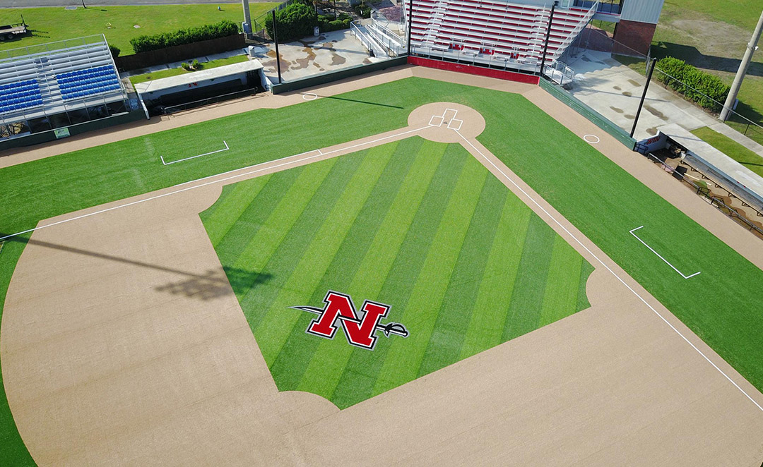 Hydraway Drainage System Installed on Baseball field at Nicholls State