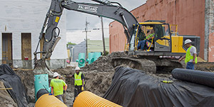 Stormwater Detention New Orleans: QSM provides detention systems to Orleans construction projects. Photo, QSM