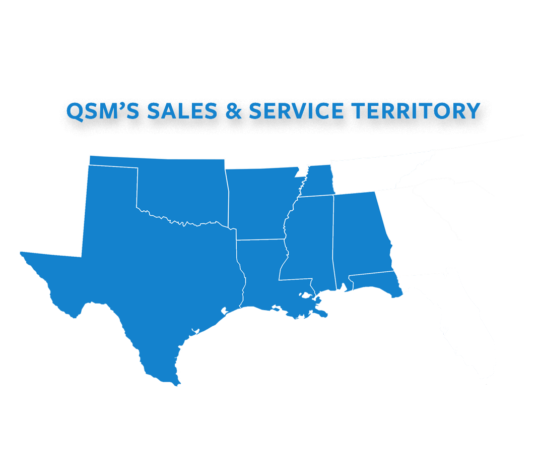 map graphic - QSM territory - covering eight states