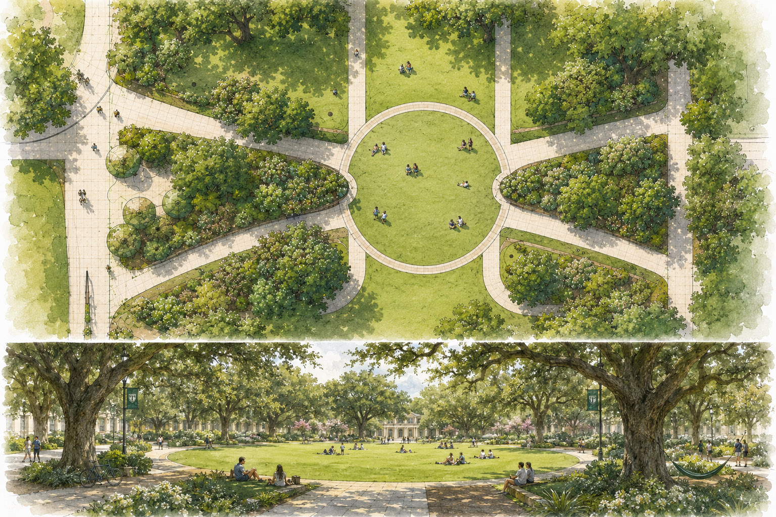 Tulane University Unified Green - QSM Illustration - drainage project